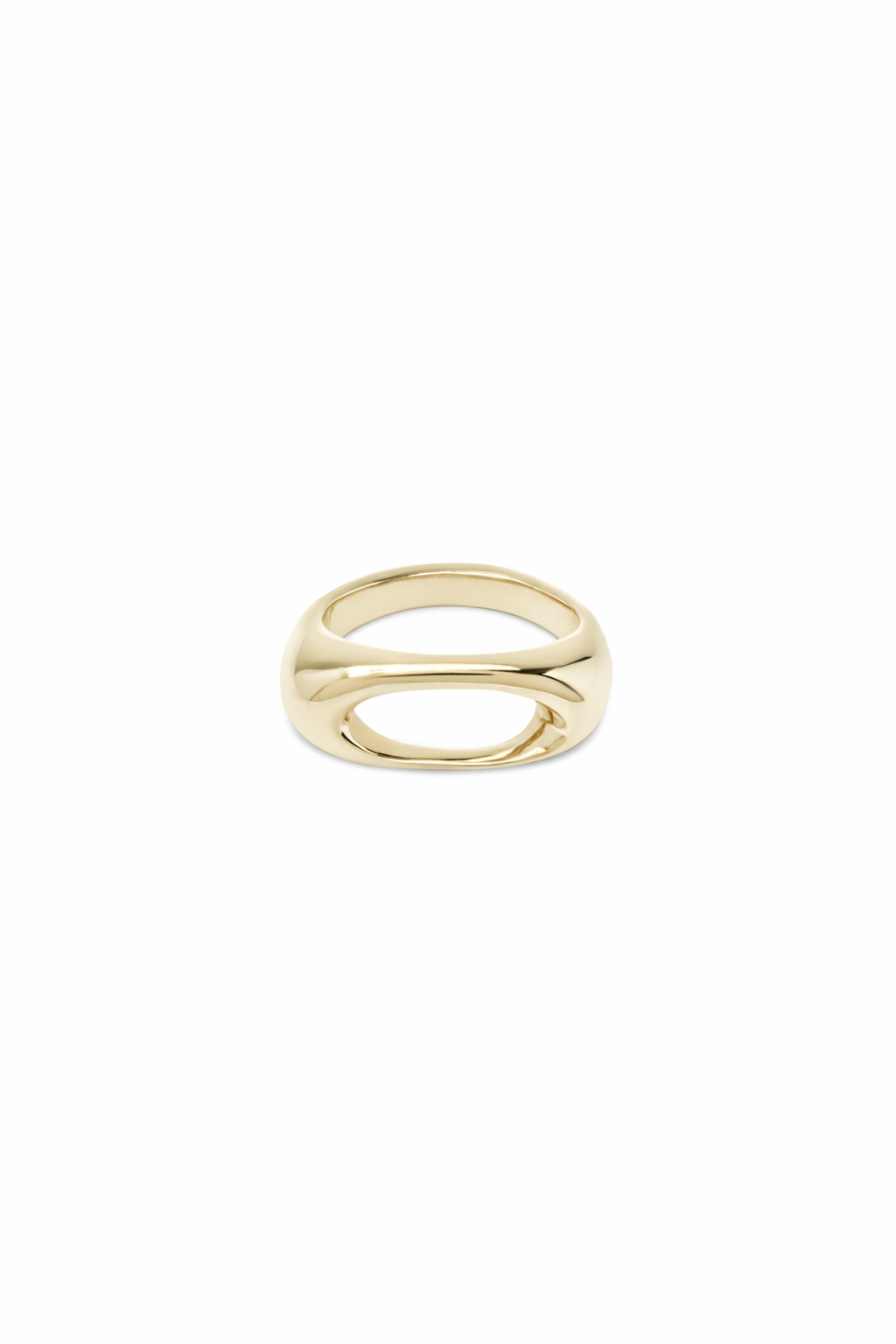 Gold ring on a white background
