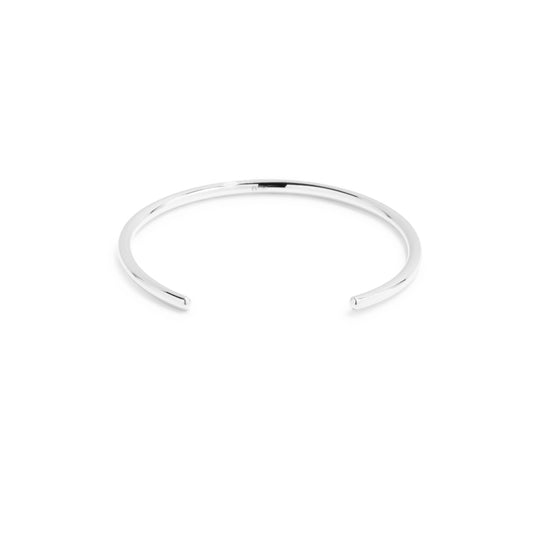 A simple solid sterling silver cuff bangle, handmade in Australia.